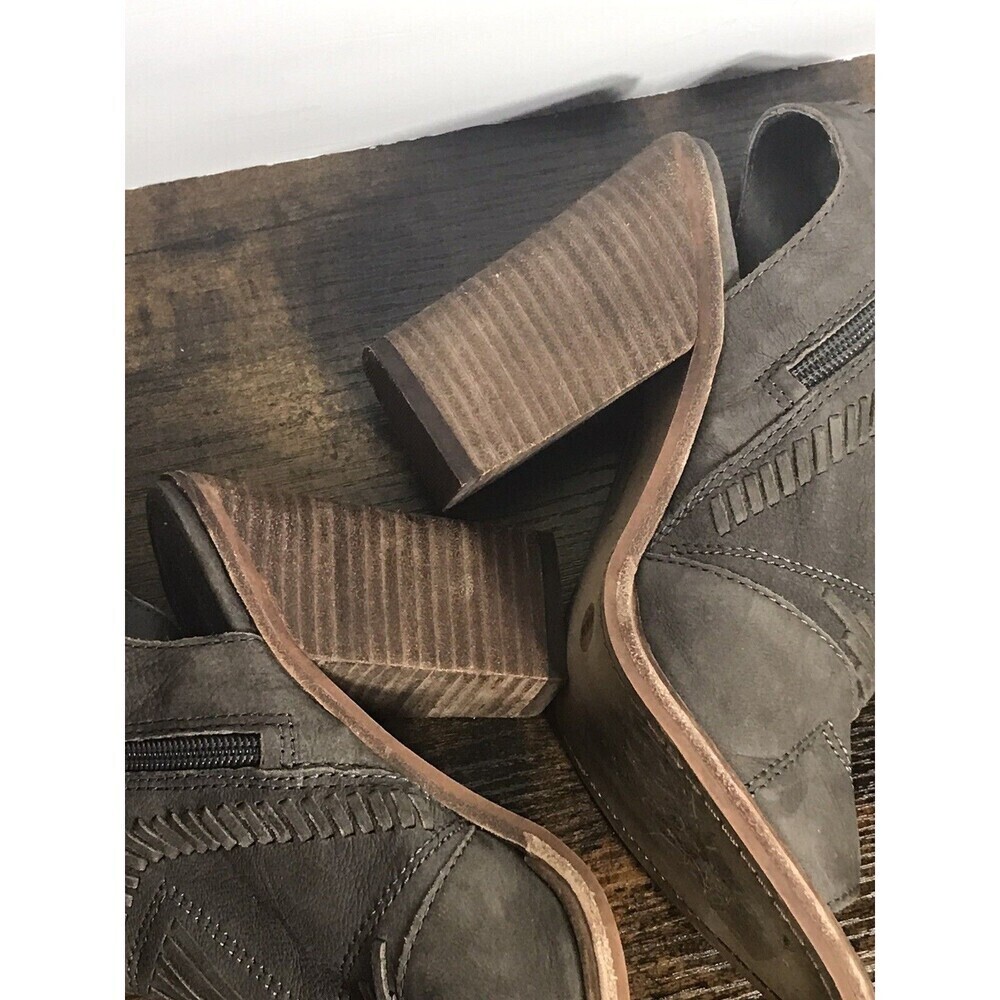Vince Camuto Womens Karinta Suede Open Toe Heel Boots 4.5 Inch Leather Tan 6.5 - Picture 8 of 12